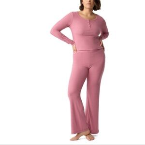 GAP Body Women's Ribbed High-Rise Pajama Pants 1Pc Pink Size L NWT